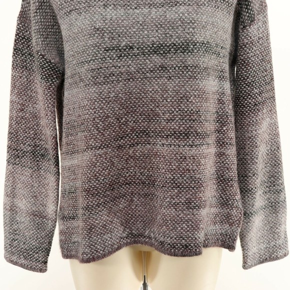 Max Studio Womens Turtleneck Sweater S Small Soft Stripe Gray Purple Variegated - Picture 3 of 9